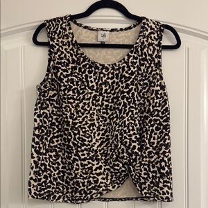 CAbi Graphic Black and Tan Relaxed Tank Top